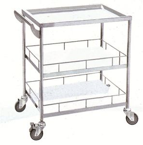 YX-670 304# Stainless Steel lnstrument Trolley (mirror surface)